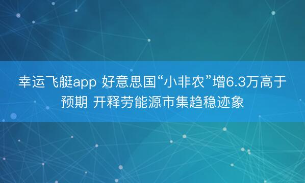 幸运飞艇app 好意思国“小非农”增6.3万高于预期 开释劳能源市集趋稳迹象